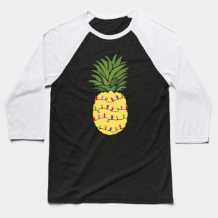 Pineapple Christmas Tree Lights Baseball T-Shirt